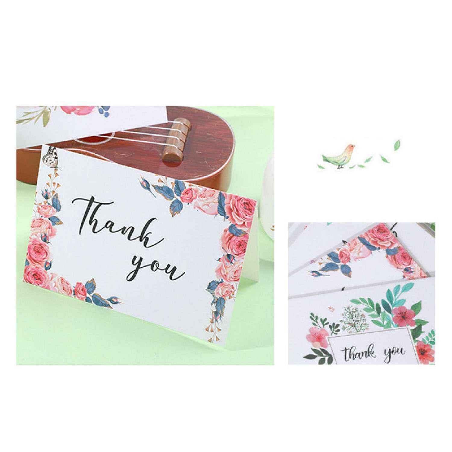 Thank You Card Fresh Style UV Printing Invitation Card With Envelope